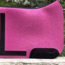 Filzschabracke Pink – Leder Schwarz Handpunziert
